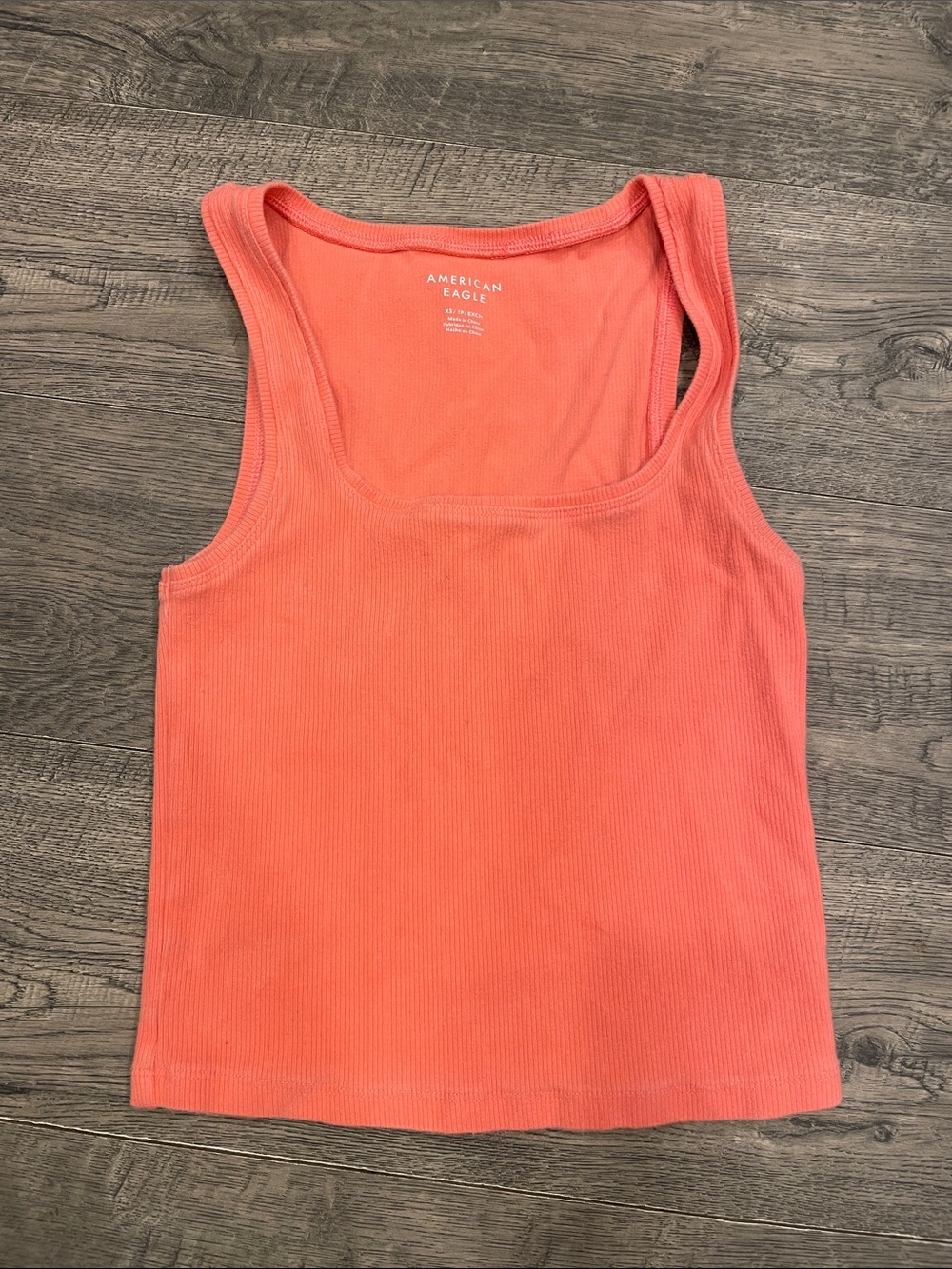 American Eagle Outfitters Coral Ribbed Scoop Tank